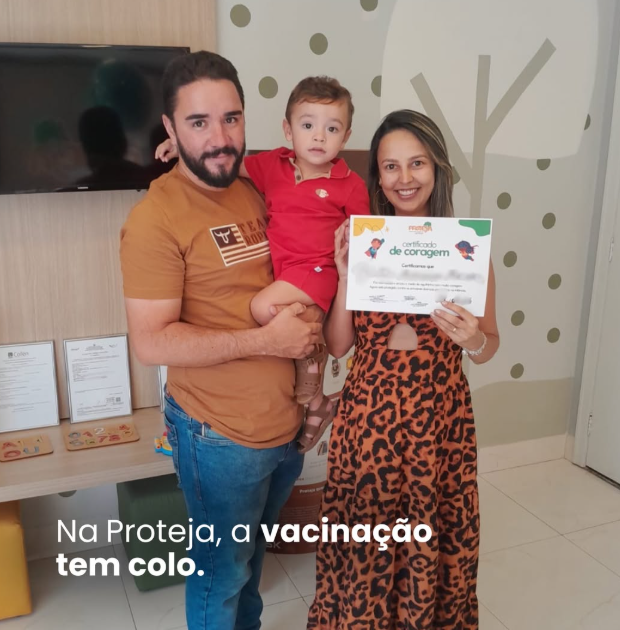 Família atendida na Proteja Centro Especializado em Vacinas